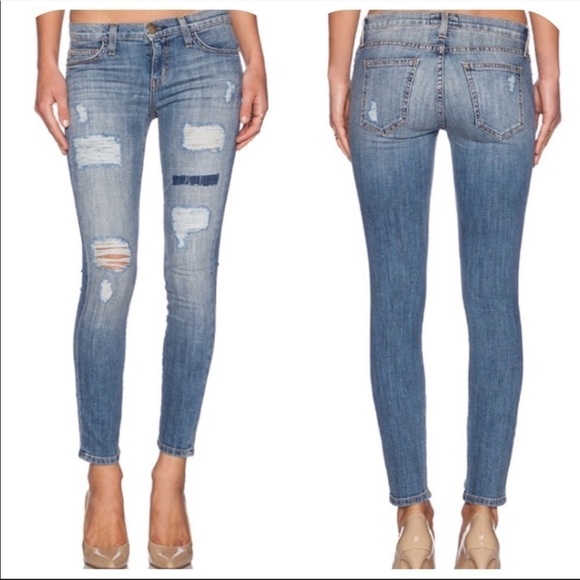 Current/Elliott The Stiletto Skinny Jeans Vintage NY Repair Medium Wash Size 27 - Picture 1 of 12
